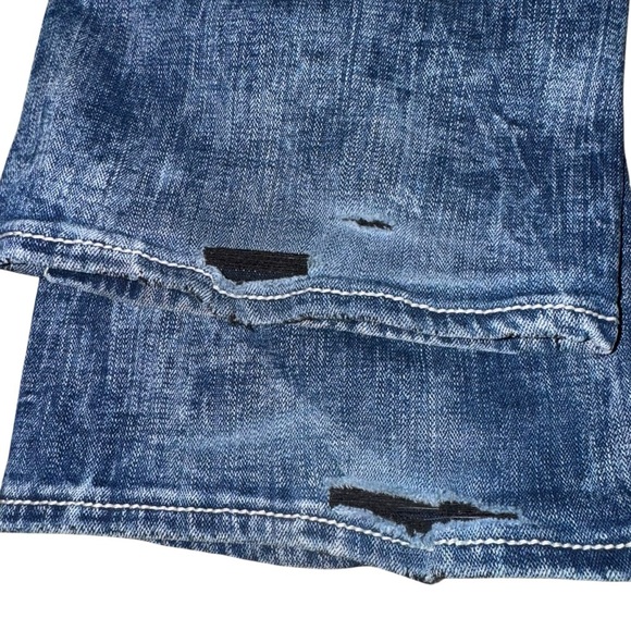 Salvage Anarchy Men’s Jeans SZ 36/29 Fading Whiskering Distressed Dark Wash - Picture 10 of 12